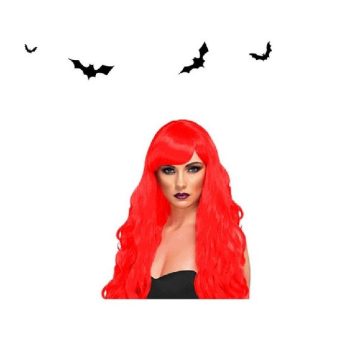 PARÓKA, HOSSZÚ GÖNDÖR PIROS 130G HALLOWEEN