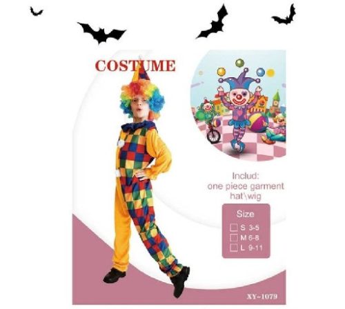 BOHÓC JELMEZ S-MÉRET 3-5 ÉVES KORIG  HALLOWEEN