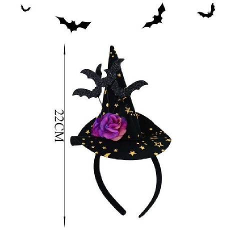 FEJPÁNT BOSZI KALAP 22CM  HALLOWEEN