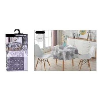   ASZTALTERÍTŐ KEREK 140CM KLASSZIKUS GEOMETRIA MINTA POLIÉSZTER