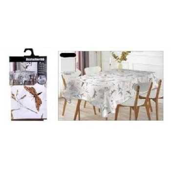 ASZTALTERÍTŐ 140X140CM BARNA-PILLANGÓ MINTA POLIÉSZTER