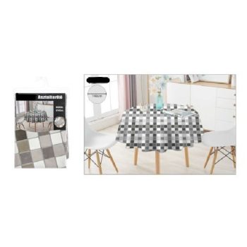 ASZTALTERÍTŐ KEREK 140CM KOCKÁS MŰA.