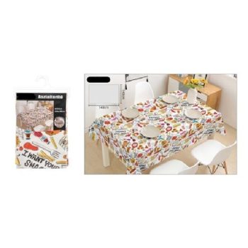   ASZTALTERÍTŐ 140X140CM "GYORS ÉTELEK" MINTA MŰA.