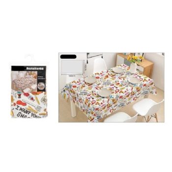   ASZTALTERÍTŐ 140X160CM "GYORS ÉTELEK" MINTA MŰA.