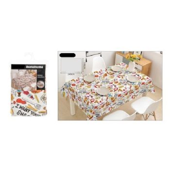   ASZTALTERÍTŐ 140X240CM "GYORS ÉTELEK" MINTA MŰA.