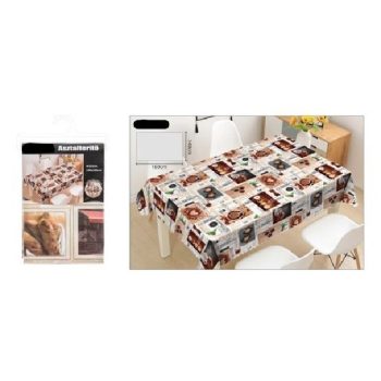 ASZTALTERÍTŐ 140X160CM KÁVÉ MINTA MŰA.