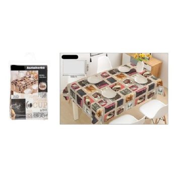 ASZTALTERÍTŐ 140X180CM KÁVÉ MINTA MŰA.