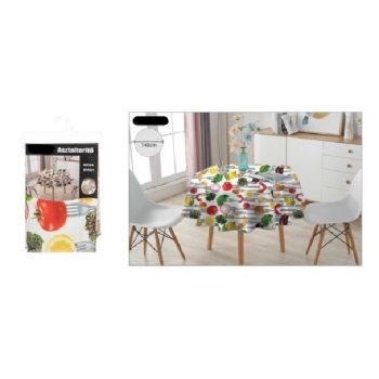 ASZTALTERÍTŐ KEREK 140CM ZÖLDSÉG MINTA MŰA.