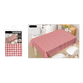 ASZTALTERÍTŐ 140X140CM PIROS-FEHÉR KOCKÁS MŰA.