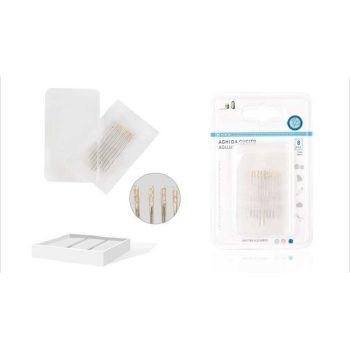 TŰKÉSZLET ARANYFARKÚ DUPLA LYUKÚ 8DB-OS