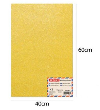 DEKORGUMI CSILLÁMOS SÁRGA 10DB/CSOM 40X60CMX2MM