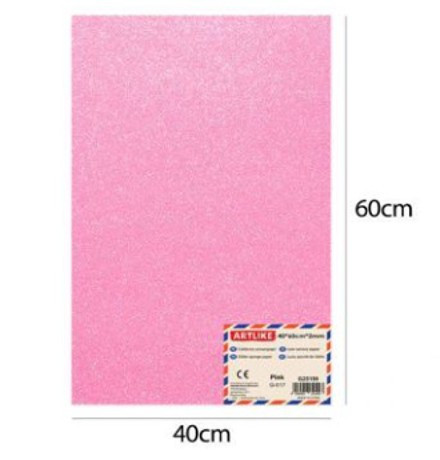 DEKORGUMI CSILLÁMOS RÓZSASZÍN 10DB/CSOM 40X60CMX2MM