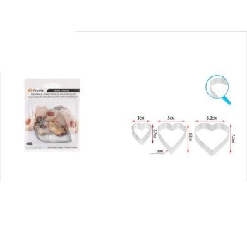   KISZÚRÓ FÉM 3DB-OS SZÍV FORMA 3X3,7CM / 5X6,2CM / 6,2X7,2CM