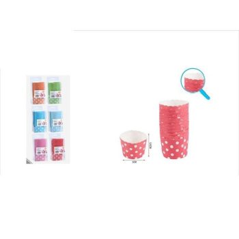 MUFFINPAPÍR 12DB-OS 5X5,5CM PÖTTYÖS 6F. SZÍN