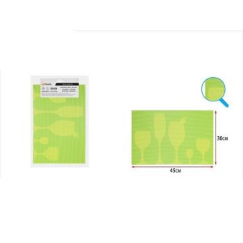 TÁNYÉRALÁTÉT 30X45CM POHÁR MINTÁS ZÖLD
