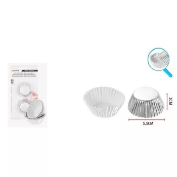 MUFFIN FORMA PAPÍR EZÜST 8CM 40DB/CSOM