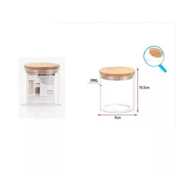 ÜVEG TÁROLÓ BAMBUSZ FEDŐVEL 680ML