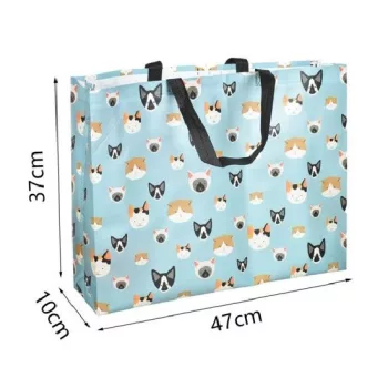 TÁSKA TEXTIL NEM SZŐTT 47X37X10CM CICA-KUTYA