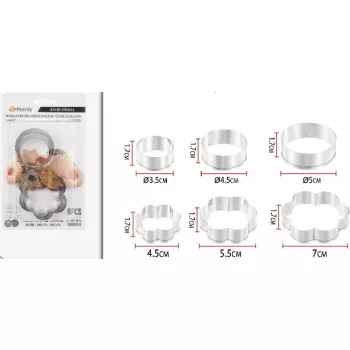 KISZÚRÓ SZETT 6DB-OS VIRÁG ÉS KÖR ALAKÚAK MAX:7X1,7CM