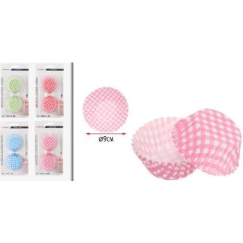 MUFFIN PAPÍR KOCKÁS 4 FÉLE SZÍN ÁTM:9CM