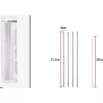 SZÍVÓSZÁL 21,5CMX6MM + KEFE 20CM 5DB-OS SZETT