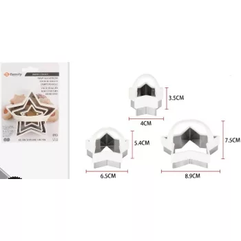 KISZÚRÓ CSILLAG ALAKÚ 3DB-OS SZETT MAX:7,5X8,9CM