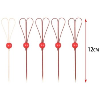 BAMBUSZ NYÁRS 12CM PIROS GYÖNGYÖK 12DB