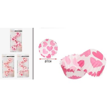 MUFFINPAPÍR "SZÍVEK" 7CM 80DB/CSOM