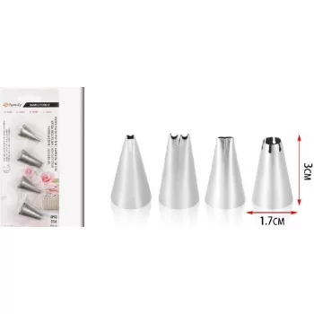 DÍSZÍTŐCSŐ SZETT FÉM 1,7X3CM 4DB-OS