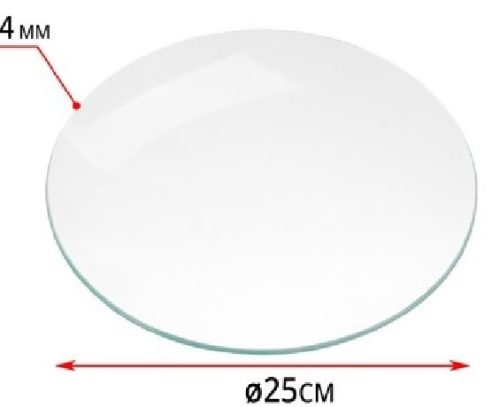 ÜVEGLAP KEREK 25CM D:4MM