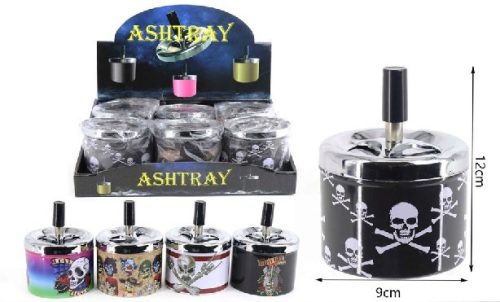 HAMUTARTÓ SZÉLFORGÓS FÉM 9X12CM "HALÁLFEJ"