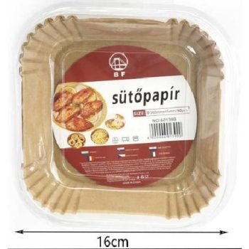 SÜTŐPAPÍR AIR FRYER 16CM 50DB NÉGYZET ALAKÚ