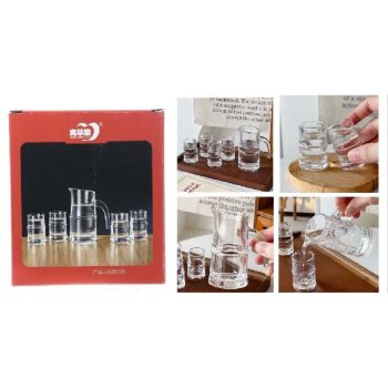 POHÁR + KIÖNTŐ SZETT 5 RÉSZES