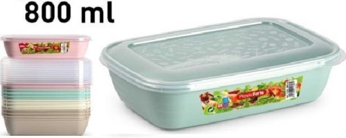 ÉTELTÁROLÓ DOBOZ SZÖGLETES MŰA. 800ML