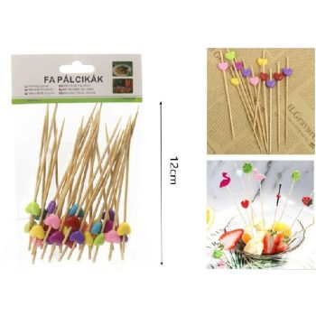FALATKA PÁLCIKA FA SZÍV MINTÁS 12CM 20DB/CSOM