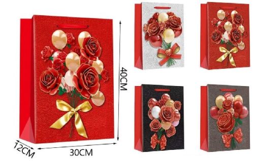 DÍSZTASAK 30X40X12CM RÓZSACSOKOR 4F.