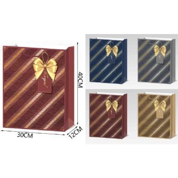 DÍSZTASAK 30X40X12CM CSÍKOS 4F.