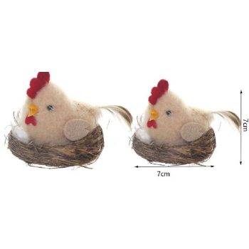 HÚSVÉTI DEKOR CSIRKE FÉSZEKBEN 7X7CM
