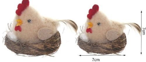 HÚSVÉTI DEKOR CSIRKE FÉSZEKBEN 7X7CM