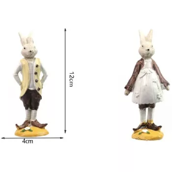 HÚSVÉTI DEKOR NYÚL FIGURA 12X4CM NÉPVISELET
