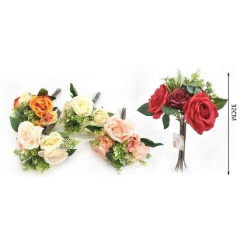 MŰVIRÁG RÓZSA 7 SZÁLAS 32CM TÖBB FÉLE SZ.