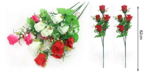 MŰVIRÁG BIMBÓS RÓZSA SZÁLAS ÖTÁGÚ 62CM TÖBBFÉLE SZÍN