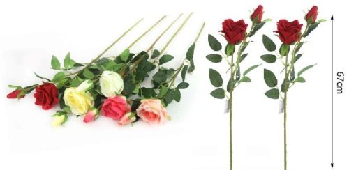 MŰVIRÁG 1 SZÁLAS RÓZSA 67CM TÖBBFÉLE SZÍN
