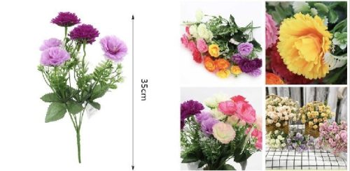 MŰVIRÁG SZEGFŰSZEG CSOKOR 35CM TÖBBFÉLE SZÍN