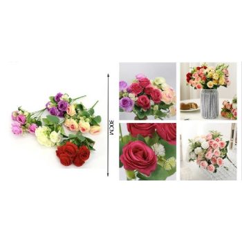 MŰVIRÁG TAVASZI RÓZSA CSOKOR 30CM TÖBBFÉLE SZÍN