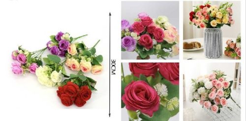 MŰVIRÁG TAVASZI RÓZSA CSOKOR 30CM TÖBBFÉLE SZÍN