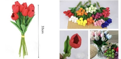 MŰVIRÁG TULIPÁN 1 SZÁLAS 33CM TÖBBFÉLE SZÍN