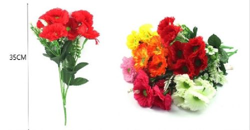 MŰVIRÁG 6 ÁGÚ KRIZANTÉM 35CM VEGYES SZÍNEK