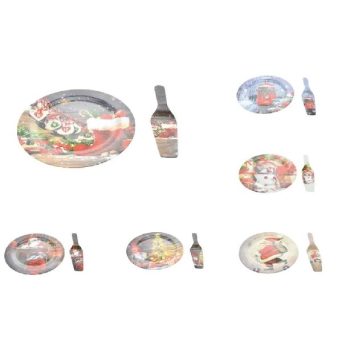 KARÁCSONYI ÜVEGTÁL + SPATULA TÖBB FÉLE MINTA