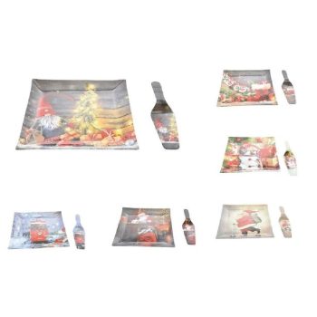 KARÁCSONYI ÜVEGTÁL + SPATULA TÖBB FÉLE MINTA